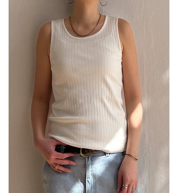 Lbc with Life「コットンUSA針抜きタンクトップ 25」|キャミソール|ホワイト