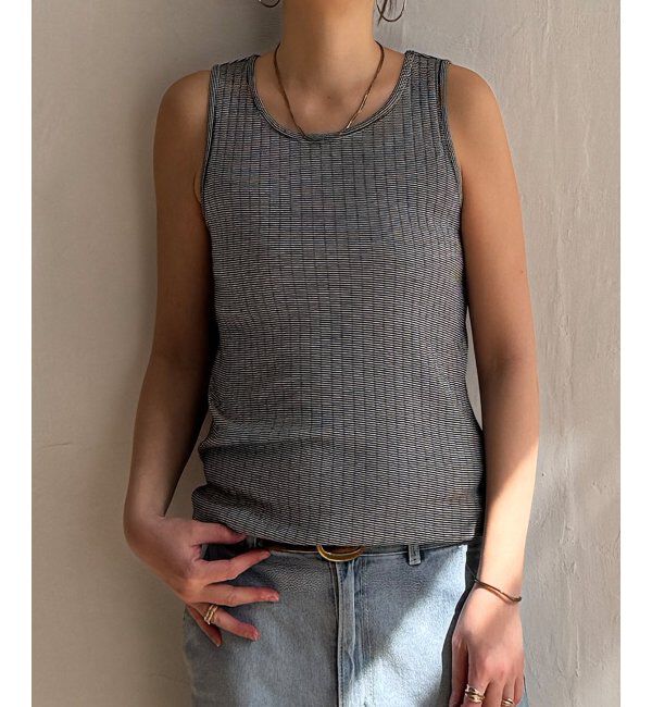 Lbc with Life「コットンUSA針抜きタンクトップ 25」|キャミソール|ボーダー