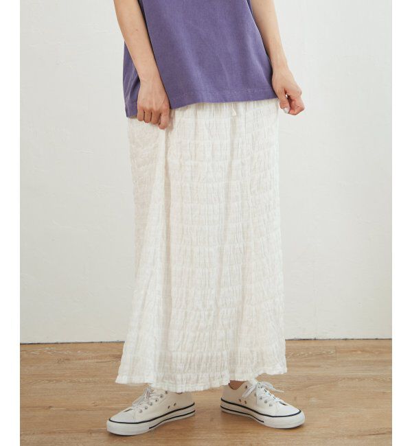 Lbc with Life「ポコポコフレアロングスカート」|スカート|オフホワイト