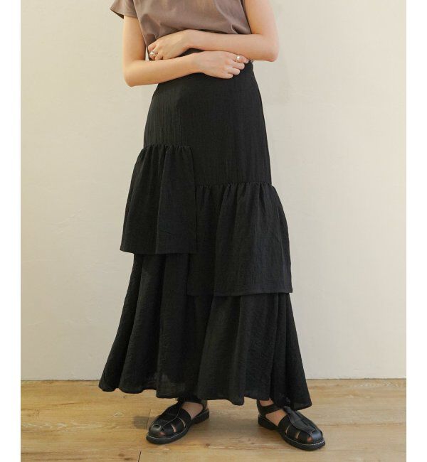VENCE share style「楊柳ティアードアシメスカート」|スカート|