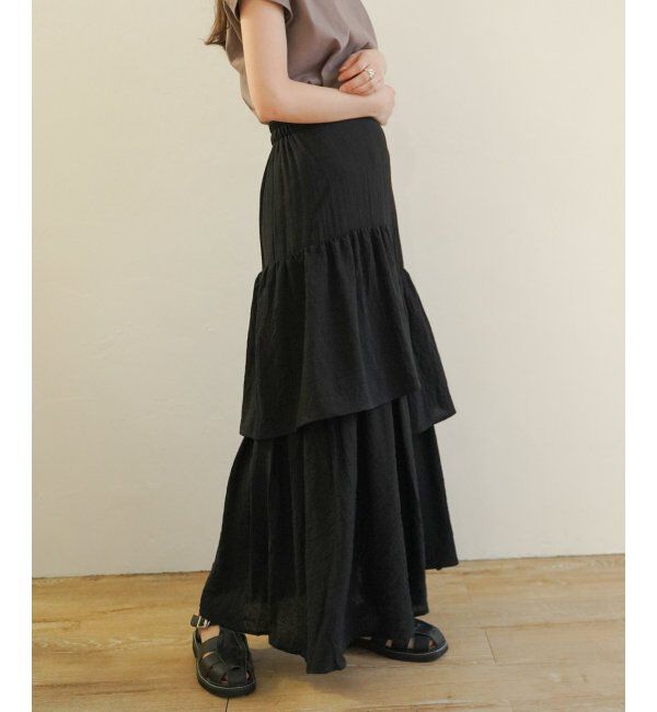 VENCE share style「楊柳ティアードアシメスカート」|スカート|
