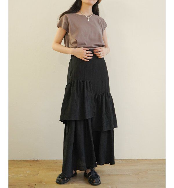 VENCE share style「楊柳ティアードアシメスカート」|スカート|