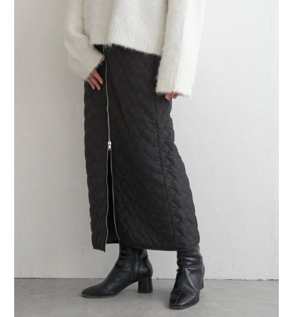 VENCE share style「ハートキルトダブルジップタイトスカート」|スカート|ブラック