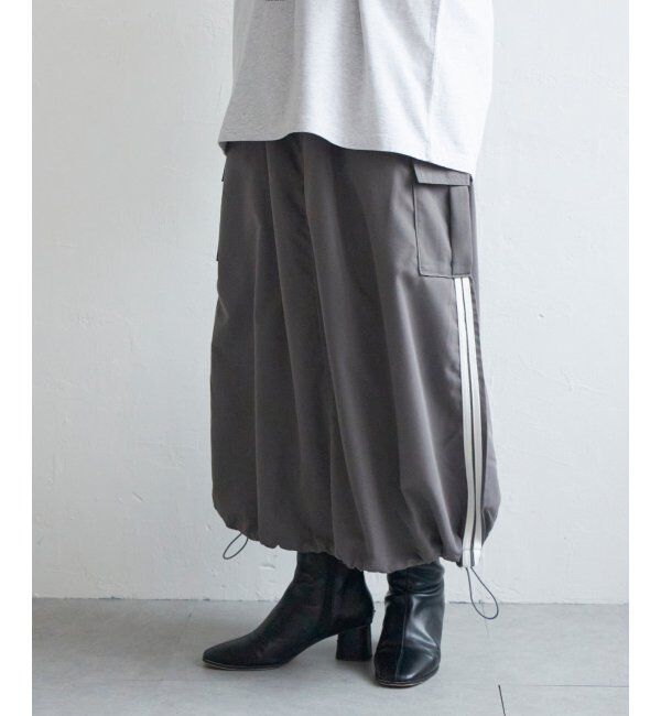 VENCE share style「ポプリンライン入りカーゴスカート」|スカート|