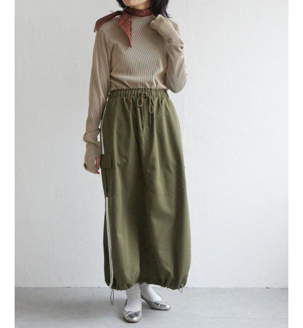 VENCE share style「ポプリンライン入りカーゴスカート」|スカート|