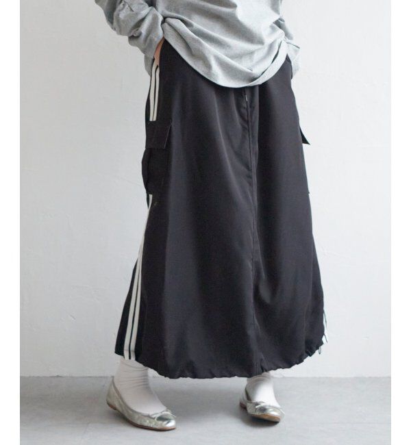 VENCE share style「ポプリンライン入りカーゴスカート」|スカート|
