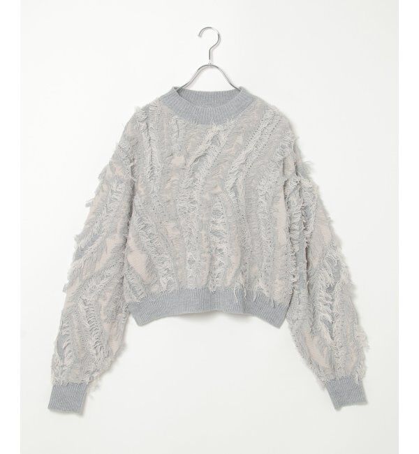 VENCE share style「ミックスフリンジプルオーバー」|ニット・セーター|