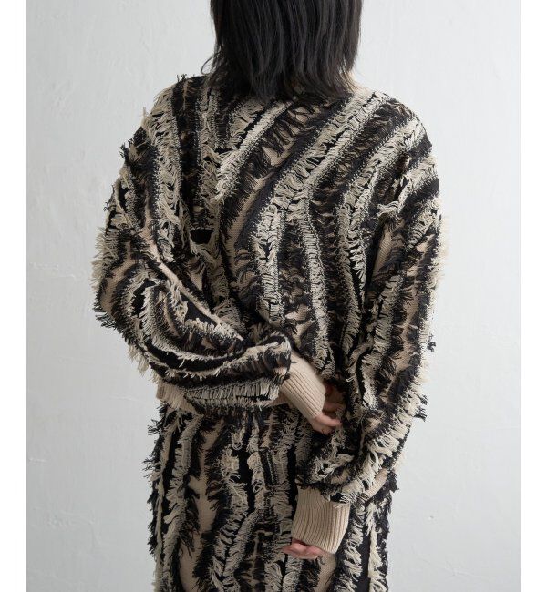 VENCE share style「ミックスフリンジプルオーバー」|ニット・セーター|