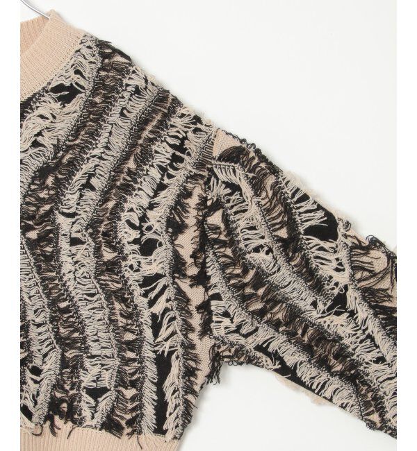 VENCE share style「ミックスフリンジプルオーバー」|ニット・セーター|