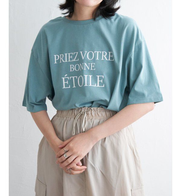 VENCE share style「【接触冷感】USAコットンロゴプリントTシャツ」|Tシャツ・カットソー|