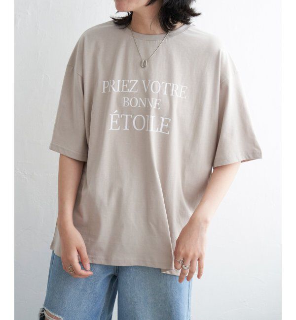 VENCE share style「【接触冷感】USAコットンロゴプリントTシャツ」|Tシャツ・カットソー|