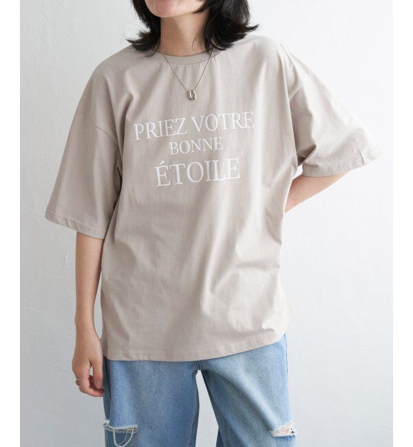 VENCE share style「【接触冷感】USAコットンロゴプリントTシャツ」|Tシャツ・カットソー|