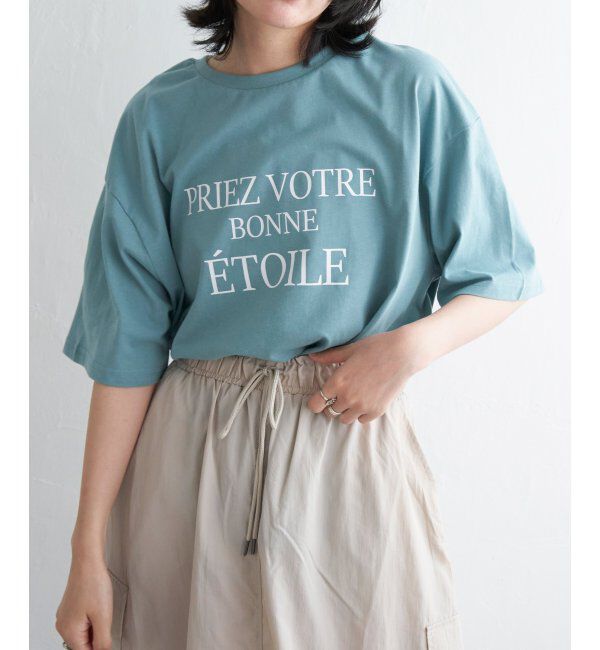 VENCE share style「【接触冷感】USAコットンロゴプリントTシャツ」|Tシャツ・カットソー|