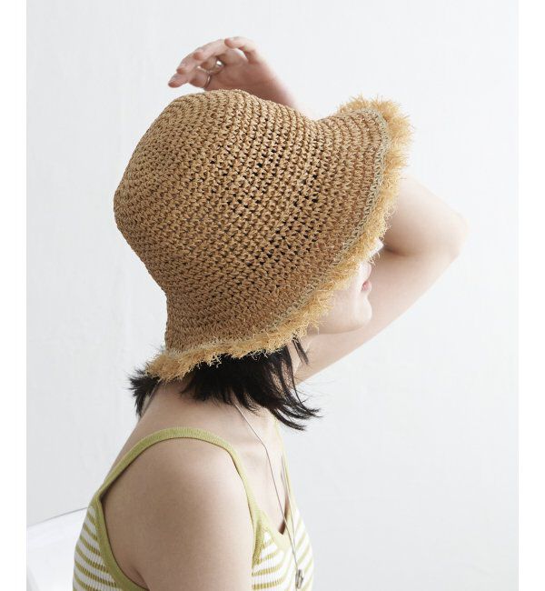 VENCE share style「雑材フリンジハット」|その他|ベージュ