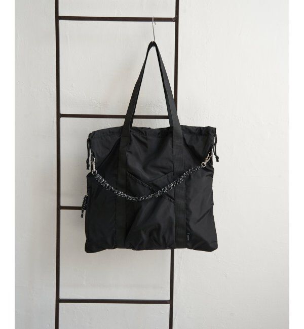 VENCE share style「コード編み巾着ポケットトートバッグ」|その他|ブラック