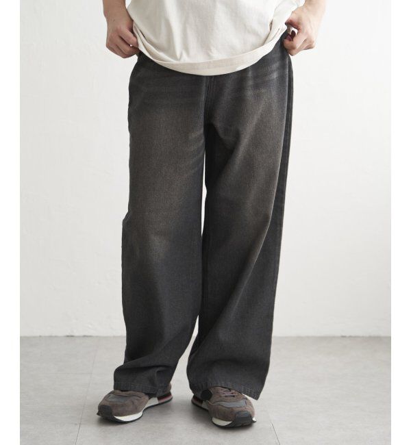 VENCE share style「デニムバギーパンツ」|デニム|ブラック