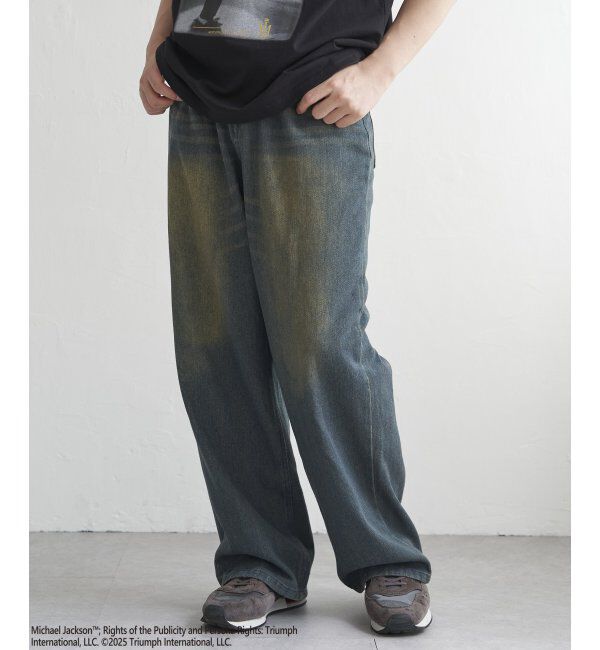 VENCE share style「デニムバギーパンツ」|デニム|ネイビーブルー