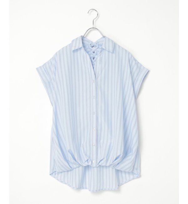 VENCE share style「タケノコタックストライプシャツ」|シャツ・ブラウス|サックスブルー