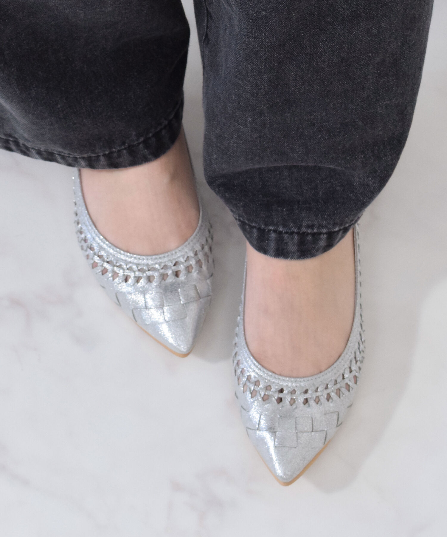 Bridget Birkin「【Bridget Birkin】編み込みフラットシューズ(551523)」|パンプス|SV