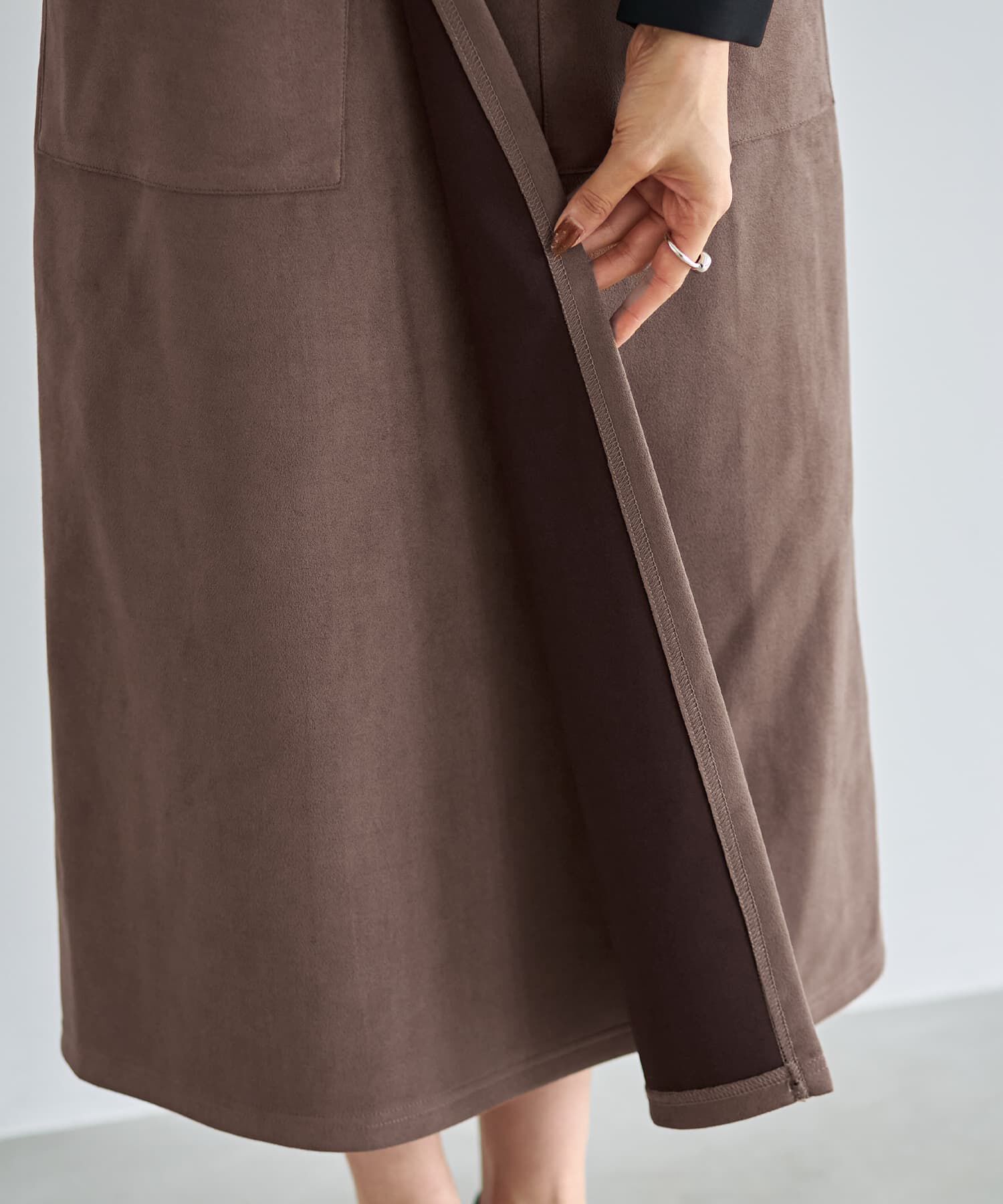 STYLE DELI「スエード調ポケットラップスカート」|スカート|