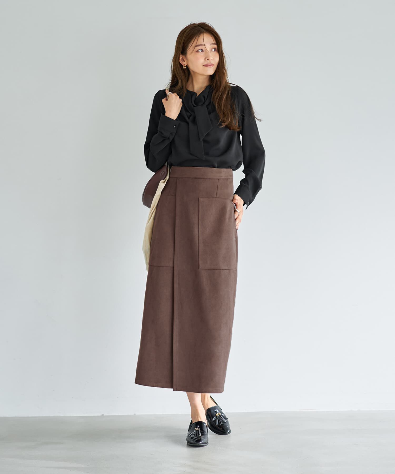 STYLE DELI「スエード調ポケットラップスカート」|スカート|