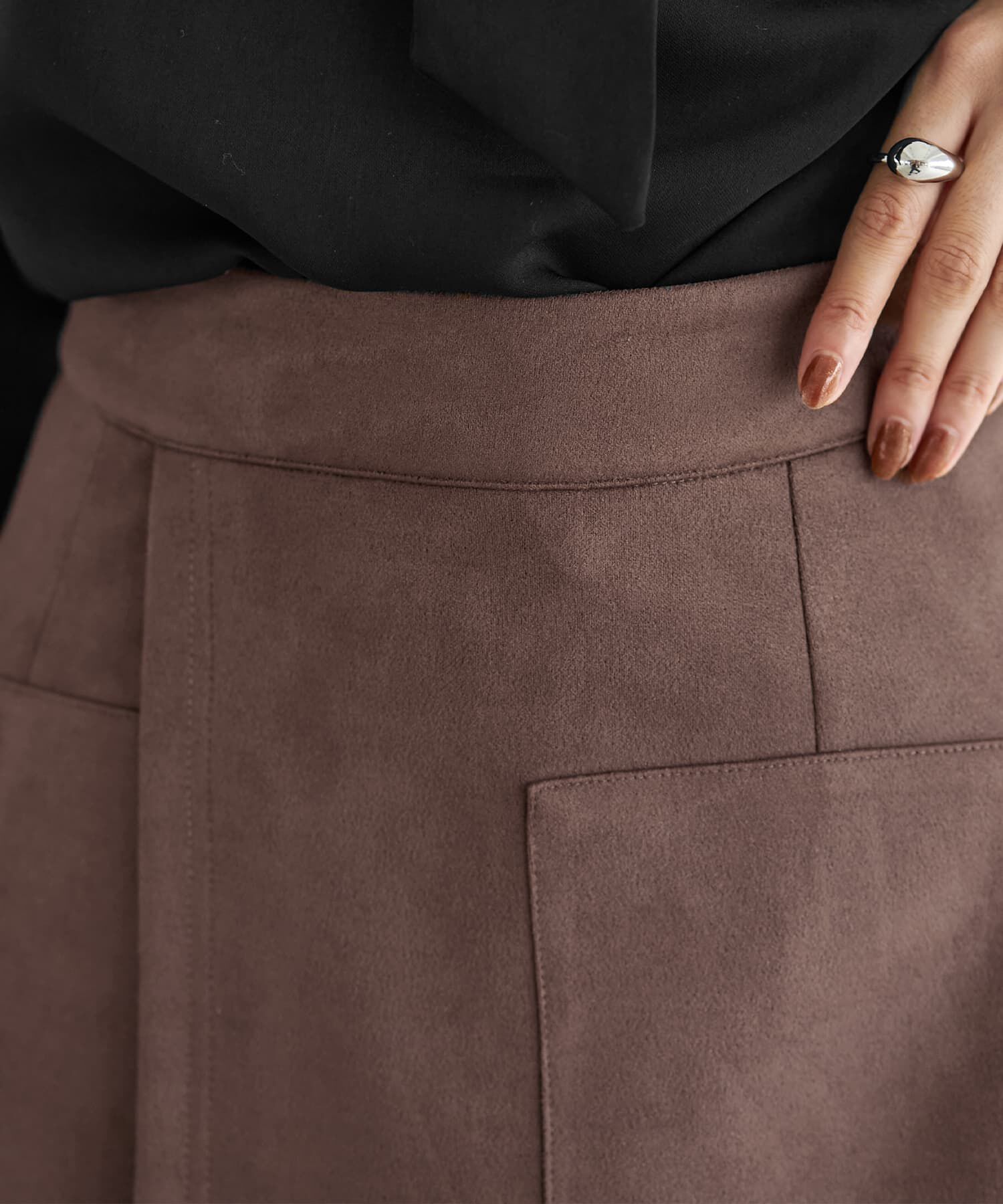 STYLE DELI「スエード調ポケットラップスカート」|スカート|