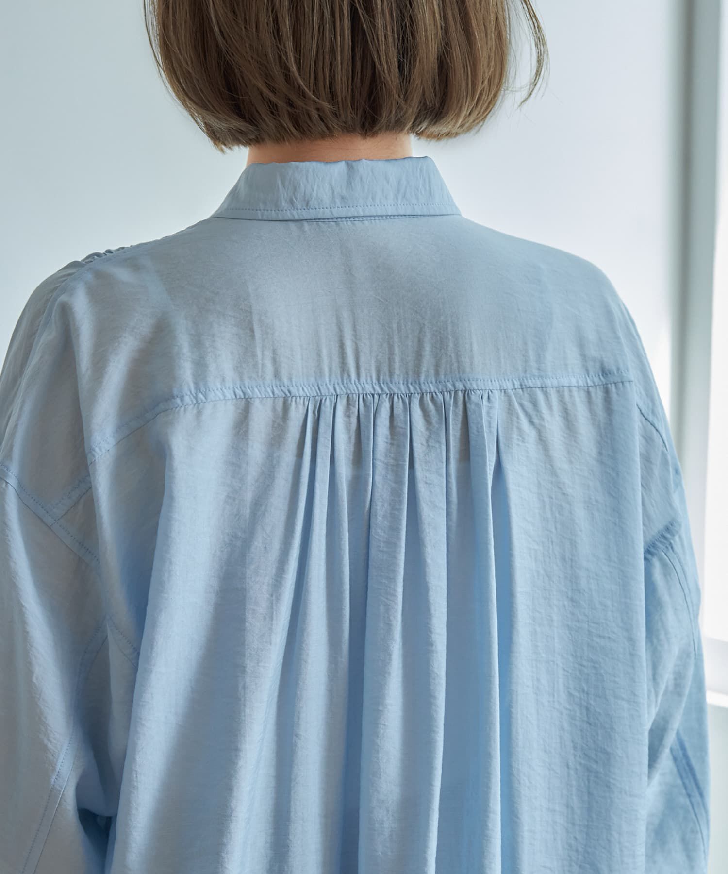 STYLE DELI「微シアー＆微光沢シワ加工シャツワンピース」|ワンピース|