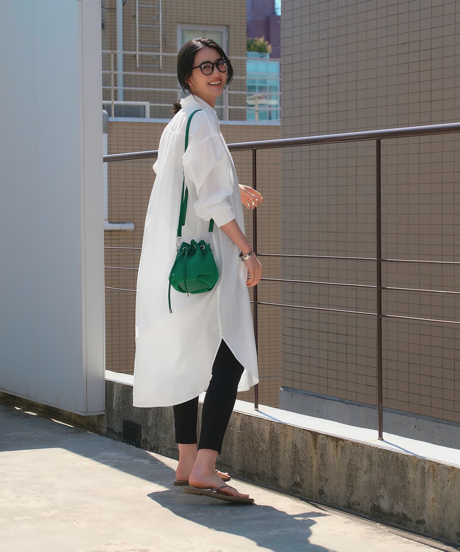 STYLE DELI「微シアー＆微光沢シワ加工シャツワンピース」|ワンピース|