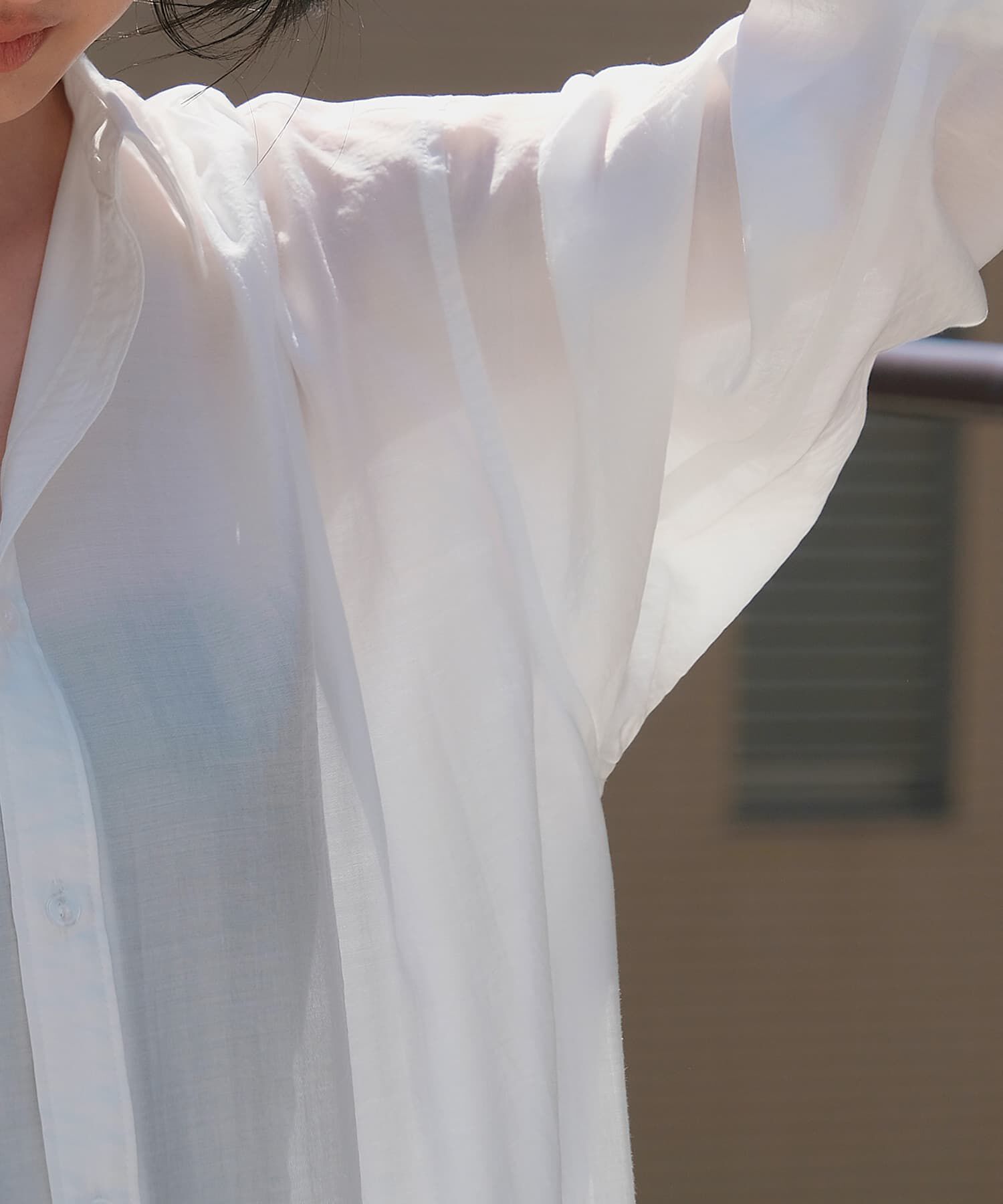 STYLE DELI「微シアー＆微光沢シワ加工シャツワンピース」|ワンピース|