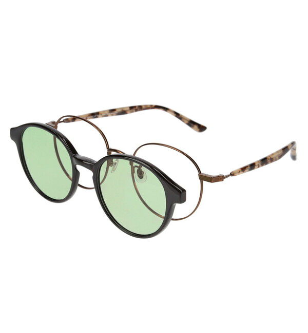  「ボストン型 2WAY メガネ ｜メタルデザインのボストンフレーム/Zoff NIGHT&DAY」|サングラス|ブラウン