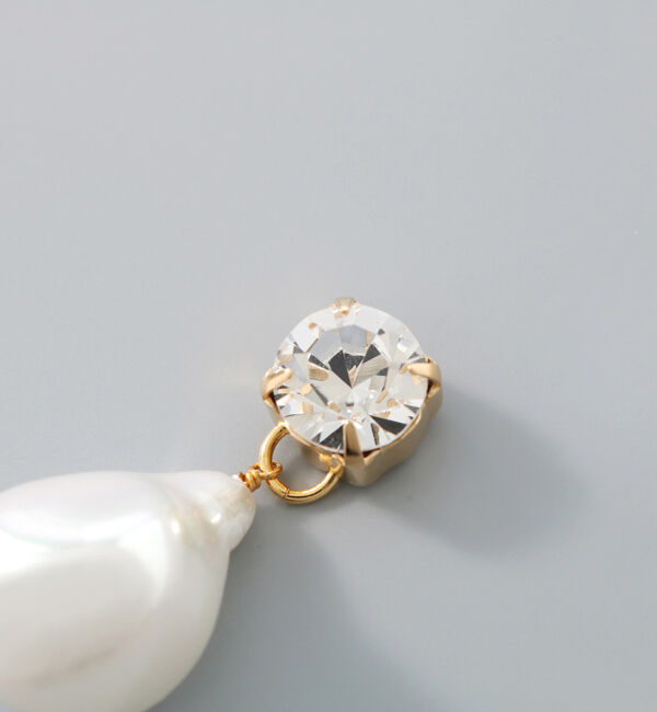  「ビジュー&times;ニュアンスパール ゴールドピアス」|ピアス|