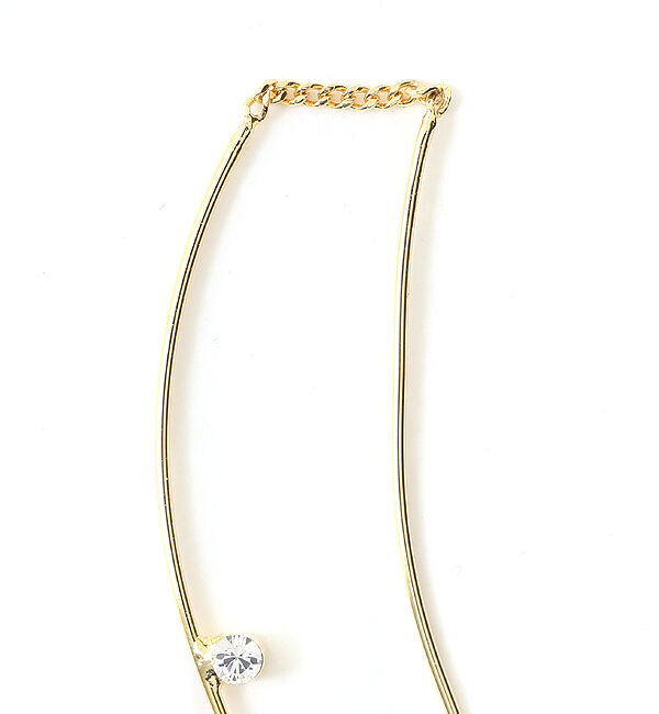 Phoebe「ツインカーブラインパールビジューピアス　ゴールド」|ピアス|