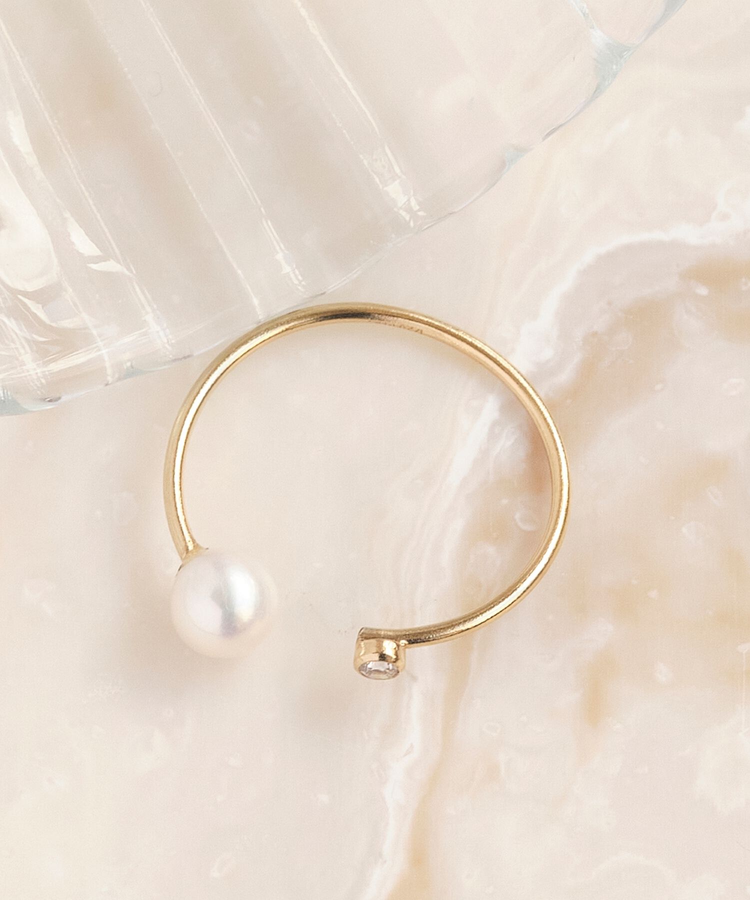 Phoebe「【K14GF】デュオウォーターパールリング」|リング|