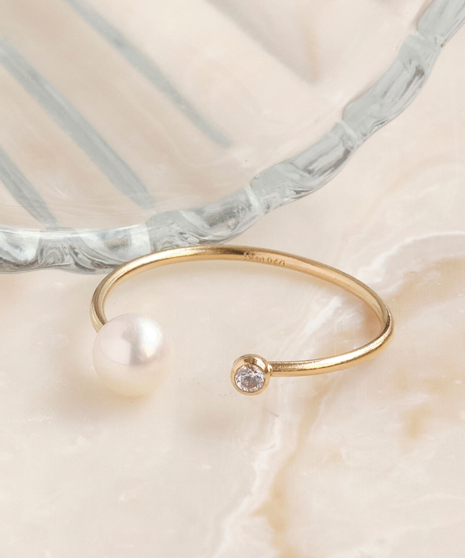 Phoebe「【K14GF】デュオウォーターパールリング」|リング|