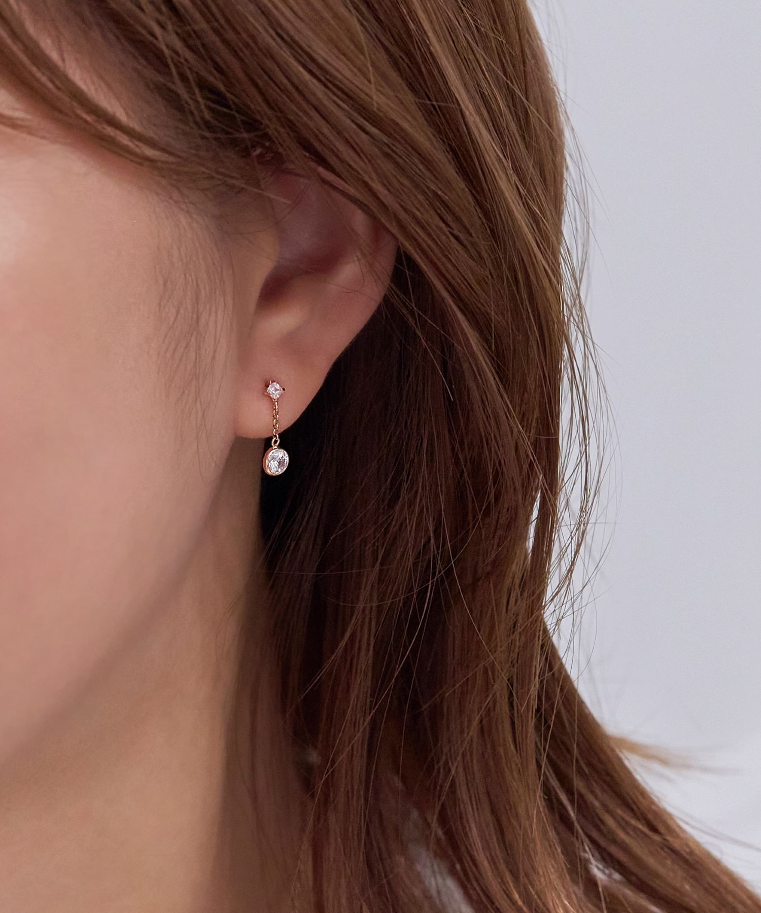 Phoebe「【 K10 】ティアーズビジューピアス　ローズゴールド/BOX付き」|ピアス|