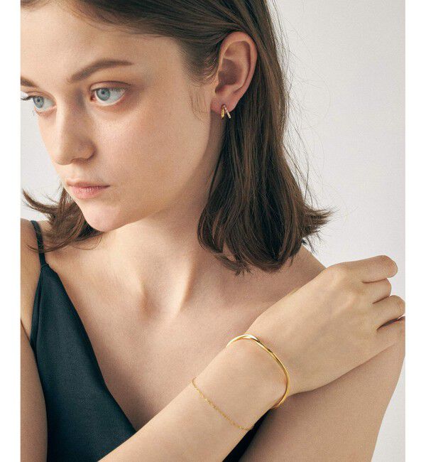 ete「ビジュー ダブルライン ピアス」|ピアス|