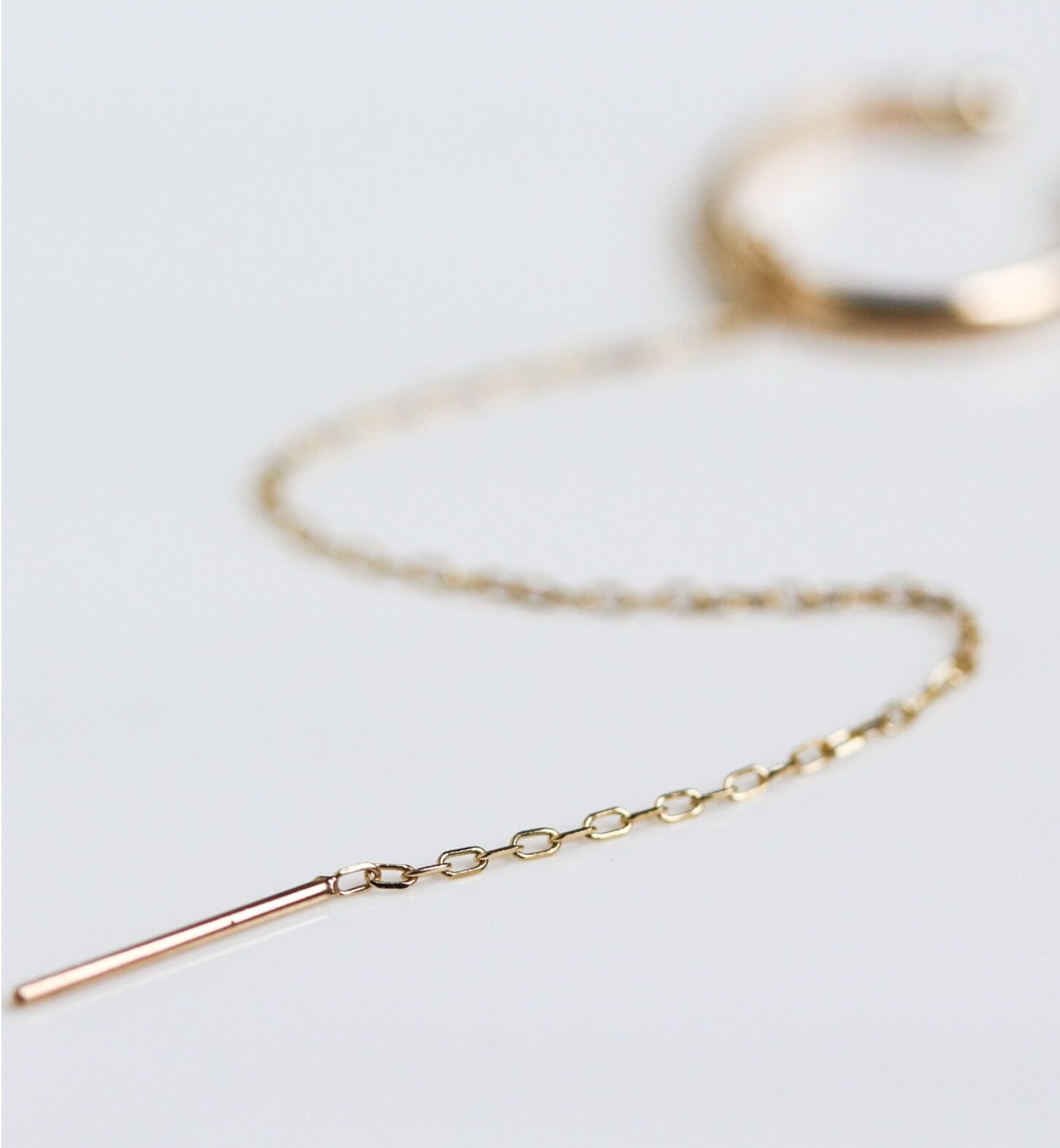  「ゴールド チェーン イヤーカフ ピアス   | K10YG」|ピアス|