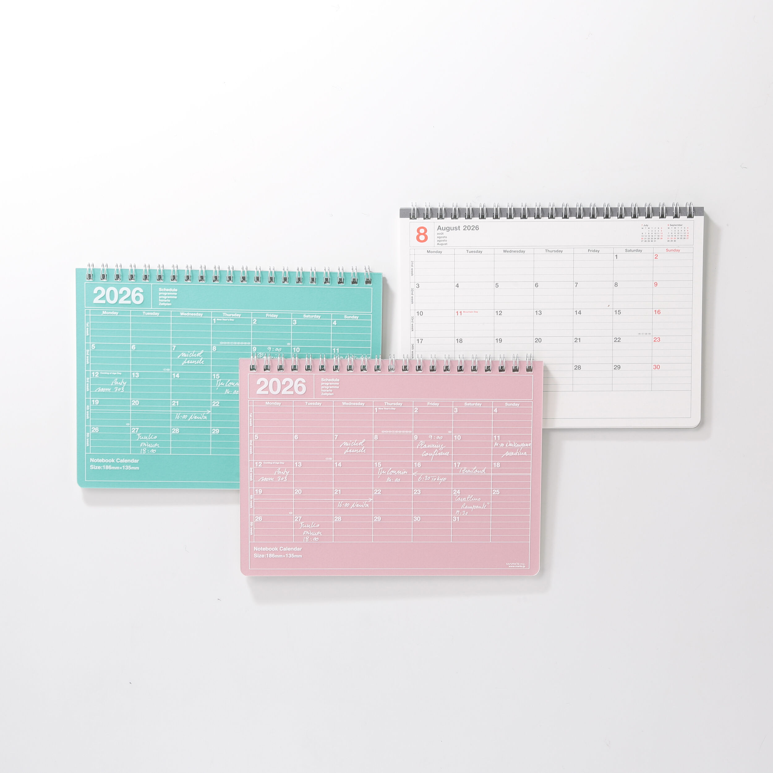  「2026 スケジュール帳 2026年1月始まり 月間ブロック B6変型 ノートブックカレンダー・S」|ステーショナリー|