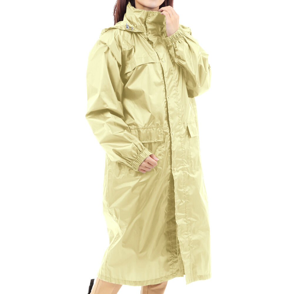 BACKYARD FAMILY「レインコート 自転車 通学 通販 レディース メンズ 男女兼用 ロング 防水生地 通勤 通学用」|レインコート|ベージュ1