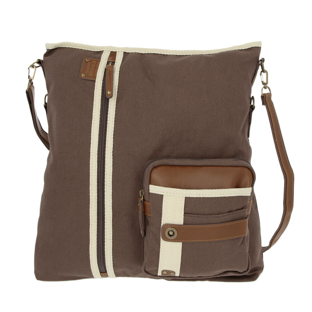 BACKYARD FAMILY「ショルダーバッグ キャンバス 通販 メンズ 斜めがけ かっこいい a4 縦 横 大きめ 通勤 通学」|ショルダー・メッセンジャー|ブラウン1