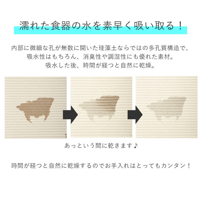 BACKYARD FAMILY「珪藻土 キッチン マット 通販 水切りマット ドライングボード Lサイズ soil 吸水 速乾」|食器・キッチングッズ|