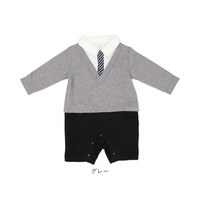 BACKYARD FAMILY「アエナック ロンパース aenak 通販 フォーマル 男の子 ベビー服 Vネックロンパース 冬」|その他ベビーウェア|