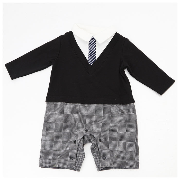 BACKYARD FAMILY「アエナック ロンパース aenak 通販 フォーマル 男の子 ベビー服 Vネックロンパース 冬」|その他ベビーウェア|