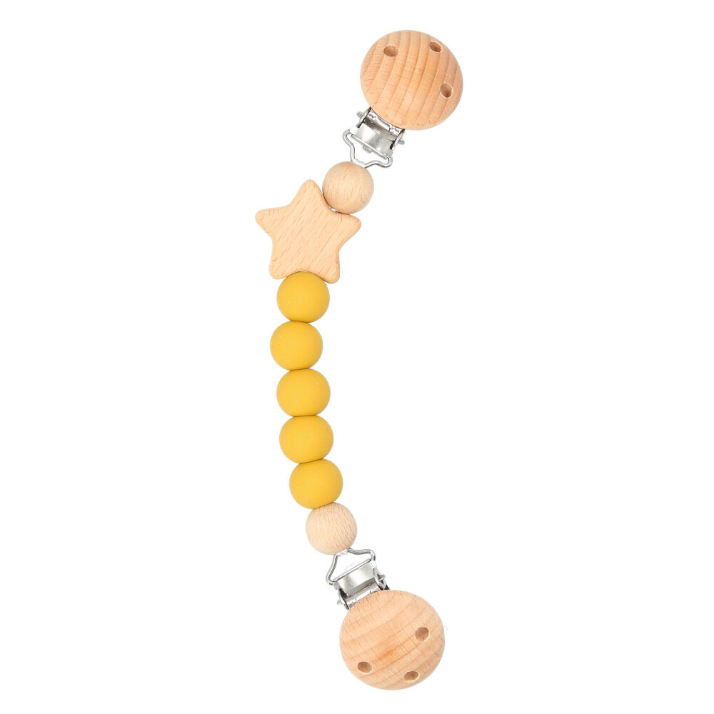 BACKYARD FAMILY「ベビーカー ブランケットクリップ 通販 クリップ かわいい 抱っこ紐 天然ブナの木 シリコン」|その他ベビー用品|イエロー1