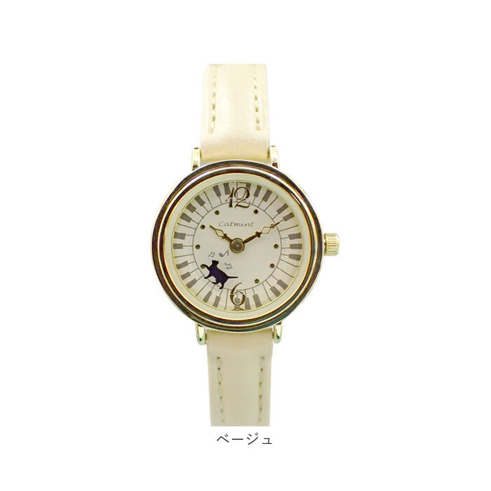 BACKYARD FAMILY「腕時計 レディース 通販 日本製 ウォッチ ネコの秒針 動く猫 ローリング猫 革ベルト」|腕時計|