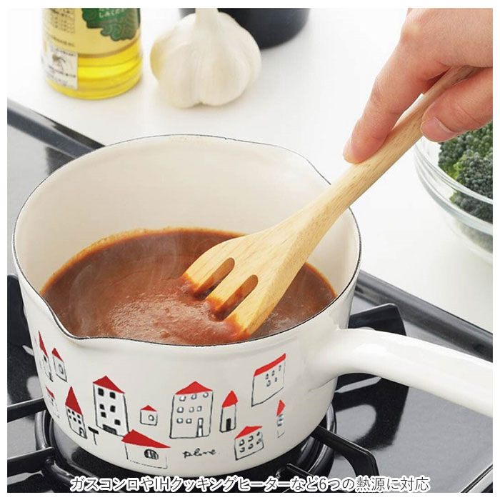 BACKYARD FAMILY「ミルクパン ホーロー 通販 琺瑯 ほうろう ホーロー鍋 琺瑯鍋 片手鍋 IH対応 両口ミルクパン」|食器・キッチングッズ|