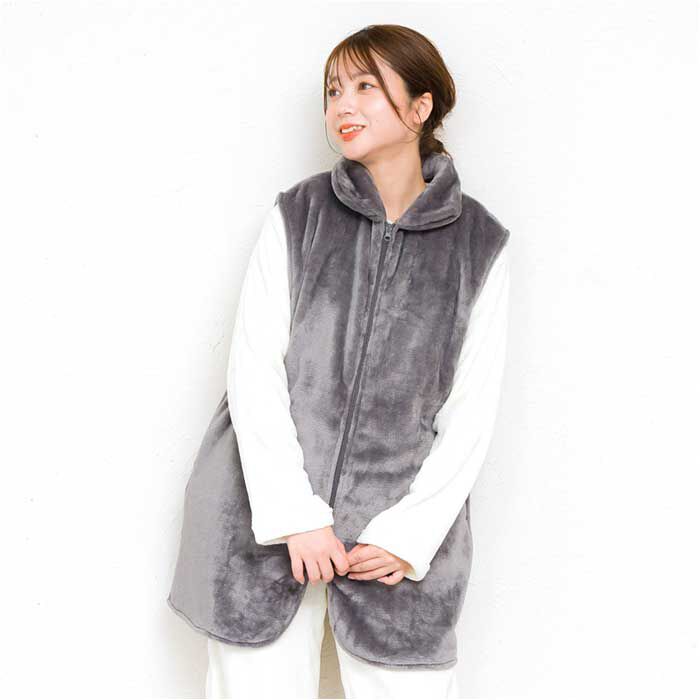 BACKYARD FAMILY「グロリア ジップアップベスト 通販 ジップアップ ベスト ルームベスト ルームウェア 部屋着」|ルームウェア|