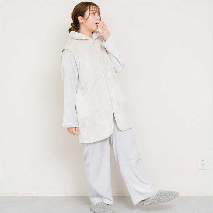 BACKYARD FAMILY「グロリア ジップアップベスト 通販 ジップアップ ベスト ルームベスト ルームウェア 部屋着」|ルームウェア|