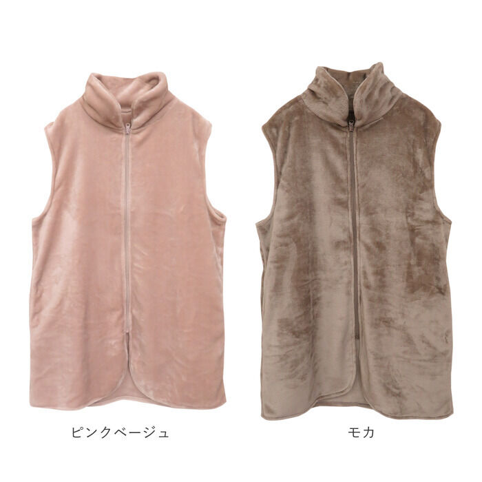 BACKYARD FAMILY「グロリア ジップアップベスト 通販 ジップアップ ベスト ルームベスト ルームウェア 部屋着」|ルームウェア|