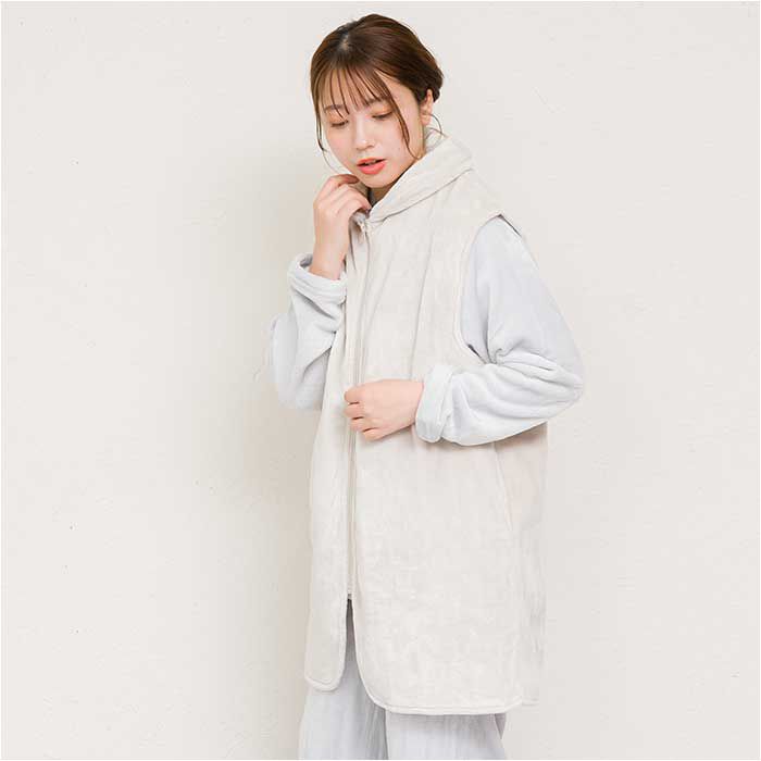 BACKYARD FAMILY「グロリア ジップアップベスト 通販 ジップアップ ベスト ルームベスト ルームウェア 部屋着」|ルームウェア|